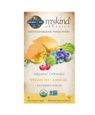 Mykind Organics Chewable Vegan D3 - s příchutí maliny a citrónu